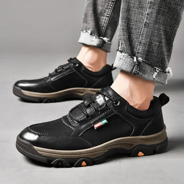 Xajzpa Offical Men's Sneakers Leather Men Casual Shoes Moccasins Breathable Retro Men Sports Walking Shoe Outdoors Hiking Sneakers